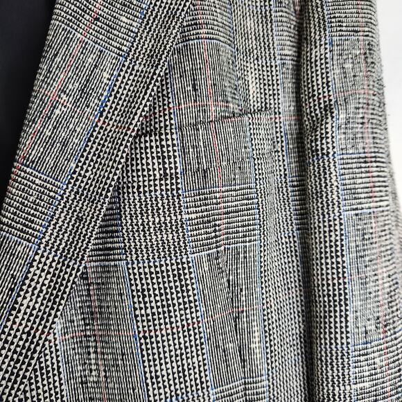 Burberry 100% Silk Plaid Check Blazer Sport Jacket Broken Buttons Glenn Plaid - Picture 2 of 16